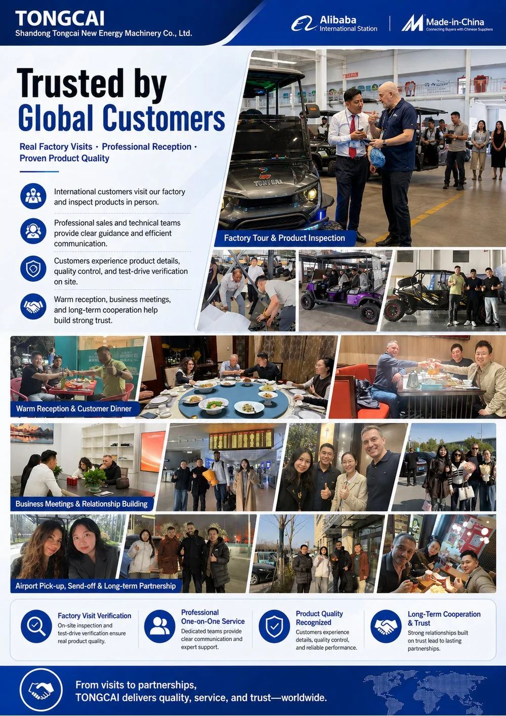 International customers visit TONGCAI golf cart factory for inspection