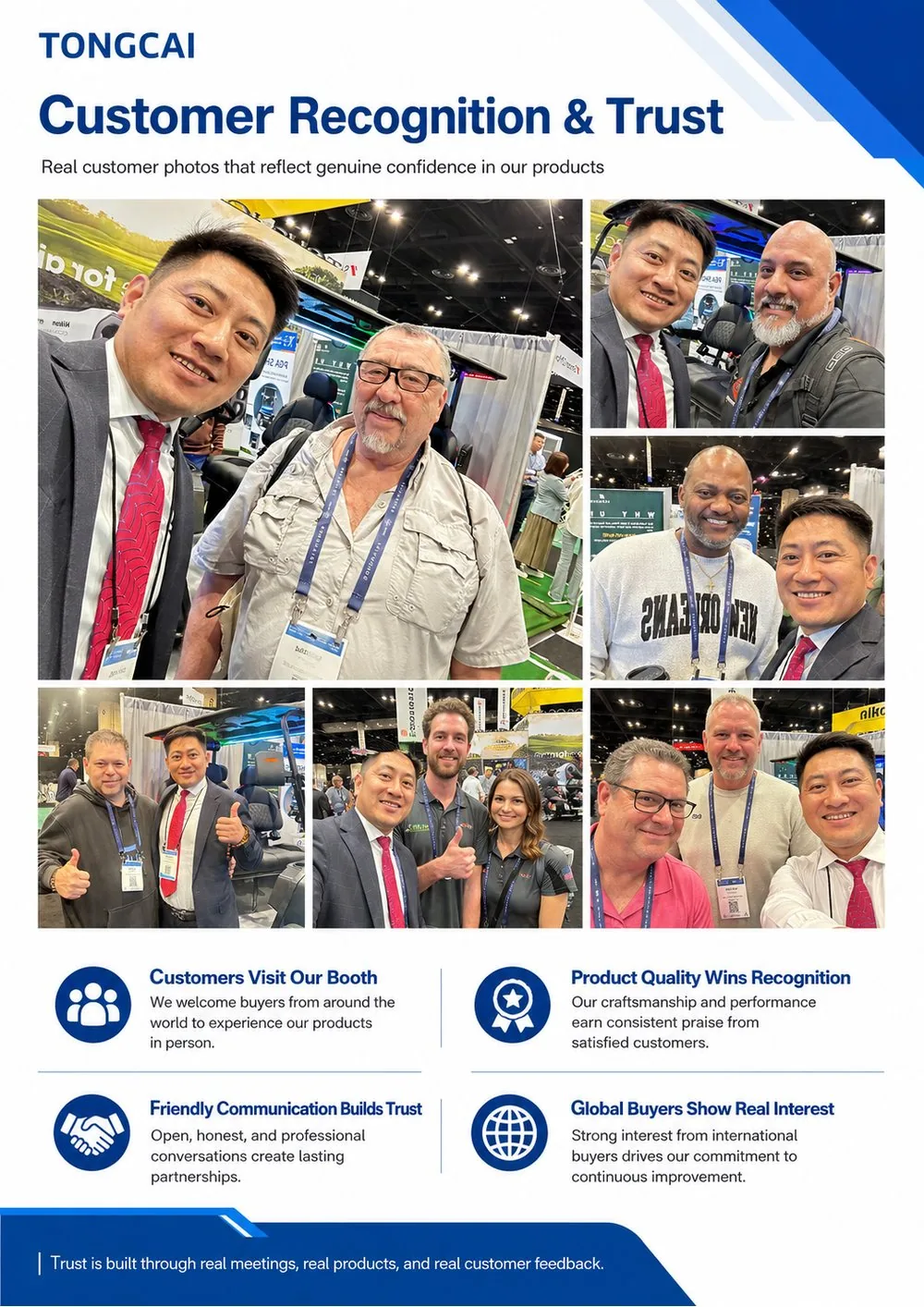 TONGCAI golf cart exhibition with international buyers
