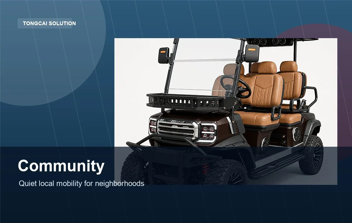 Electric golf cart for community and neighborhood mobility
