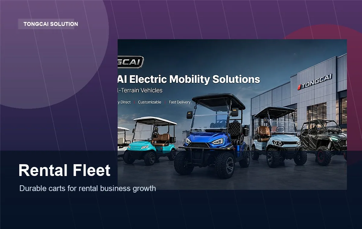 Electric golf cart rental fleet solution for dealers and rental businesses